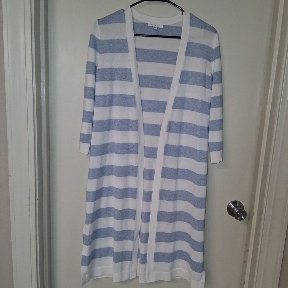 Talbots Pima Cotton Open-Front Duster Cardigan SP Coastal New England Prep